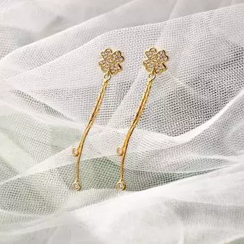 Серьги-кисточки с четырьмя листочками клевера, полностью бриллиантовые, длинные, для женщин, легкие, роскошные, нежные серьги в стиле