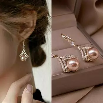 Серьги-кисточки с цветами из искусственного жемчуга, длинные висячие серьги для женщин, элегантные, с изысканным темпераментом, роскошные ювелирные изделия