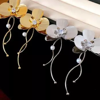 Серьги-кисточки с цветами, персонализированные модные преувеличенные серьги для женщин золотой