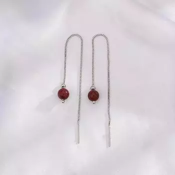 Серьги-кисточки с киноварью, тонкие, старинные, ханьфу, атмосферные, ретро, длинные, красные, жемчужные, красные, песочные, бусины, серьги для женщин copper