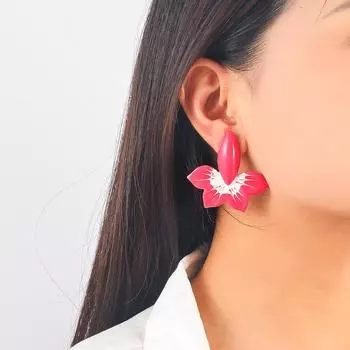 Серьги-кисточки с разноцветными лепестками для женщин фиолетовый