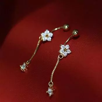 Серьги-кисточки с застежкой-кнопкой сзади, супер-сказочная длина