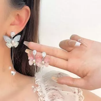 Серьги-кисточки Sanfu Luxury Butterfly Zircon Pearl - уникальный дизайн для женщин E0502