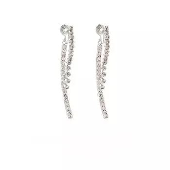 Серьги-кисточки со стразами, роскошные нежные серьги, спираль от комаров, без пирсинга, зажим для ушей