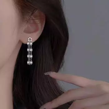 «Серьги-кисточки со звездами 2025 года для женщин»: «Легкая роскошь, нишевый дизайн с высоким стилем» Five-pointed star tassel model