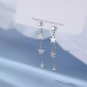 Серьги-кисточки со звездами для женщин на лето Маленькие серьги для женщин Изысканные серьги для женщин на лето Серьги Серьги-феи