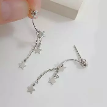 Серьги-кисточки со звездами. Маленькие, свежие и милые, темпераментные, милые серьги для подарков фей