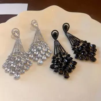 Серьги-кисточки в форме капли воды, легкие, роскошные, длинные серьги белый