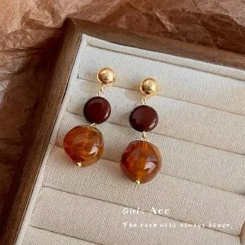 Серьги-кисточки в стиле ретро Майяра: Стильный дизайн кофейного оттенка для женщин, идеальный для осени и зимы