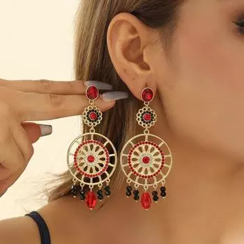 Серьги-кисточки в стиле ретро с разноцветными кристаллами, преувеличенный дизайн, женские серьги, свадебные праздничные подарки