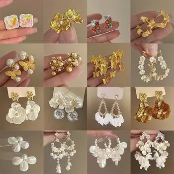 Серьги-кисточки в виде бабочек и цветов из металла, модные и персонализированные серьги, высококачественные серьги