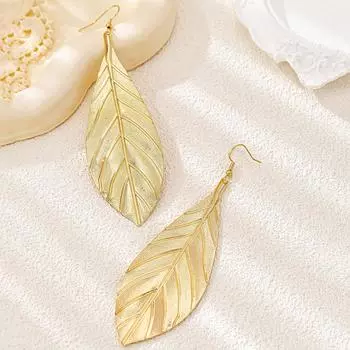 Серьги-кисточки в виде листьев Niche Design золотой