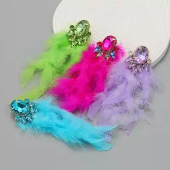 Серьги-кисточки в виде перьев — художественный стиль бохо для женщин