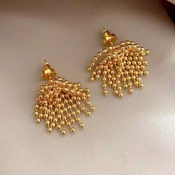 Серьги-кисточки в виде шара фейерверка легкие роскошные серьги золотой