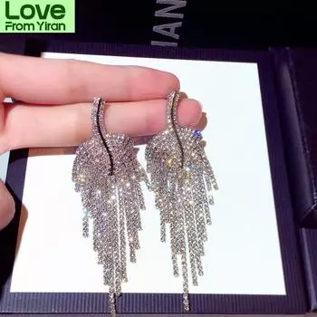 Серьги-кисточки Женские летние легкие роскошные серьги Уникальный дизайн Серьги с чувством преувеличенной атмосферы Новый тренд золотой