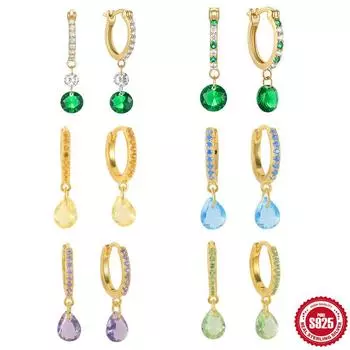 Серьги классические простые из стерлингового серебра 925 пробы с бриллиантами и изумрудами, серьги-пряжки, легкие, роскошные, благородные серьги из стерлингового серебра 925 Silver