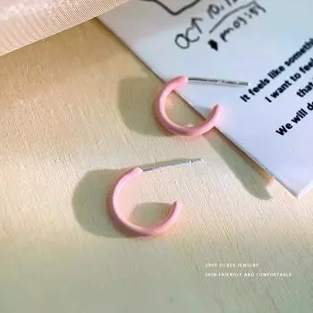 Серьги-клееные C-образные с дофаминовым цветом для женщин, простые, повседневные, несколько стилей сережек