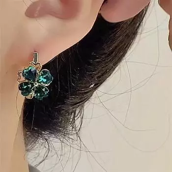 Серьги-клевер с синим цирконием, роскошные серьги премиум-класса, модные сто дам синий