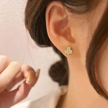 Серьги-клеверы с бриллиантами Серьги-цветки сливы Ленивые французские студенческие свежие серьги Новый стиль