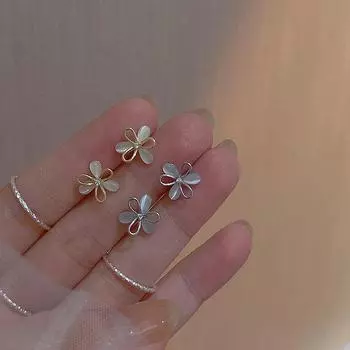 Серьги-клеверы с опалом, женские, супер феи, маленькие серьги-лепестки цветов