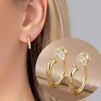 Серьги-клипсы без пирсинга с цирконием, квадратные серьги-клипсы для женщин, ювелирные изделия