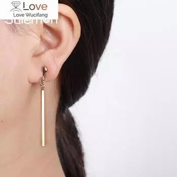 Серьги-клипсы из металлической полоски, женские модные серьги без отверстий для ушей, модные простые стильные геометрические серьги-клипсы золотого цвета Ce18