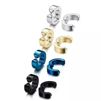 Серьги-клипсы из титановой стали, не проколотые серьги-кольца Huggie Hoop для мужчин и женщин