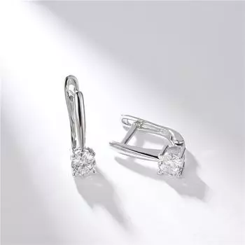 Серьги-клипсы из стерлингового серебра 925 пробы для женщин, серьги с прозрачным цирконом и драгоценным камнем, трендовые пасьянсы на свадьбу, помолвку, ювелирные украшения