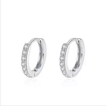 Серьги-клипсы из стерлингового серебра 925 пробы с японскими и корейскими бриллиантами, однорядные серьги-клипсы с бриллиантами, круглые серьги, женские легкие роскошные серьги в стиле ретро 925