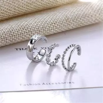 Серьги-клипсы из стерлингового серебра 925 пробы с цирконием, геометрические серьги-каффы, 3 шт./комплект