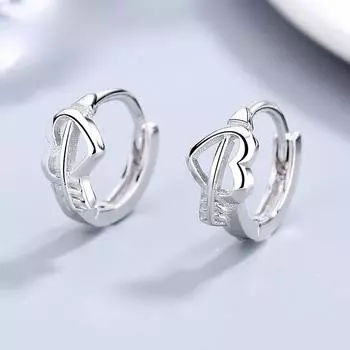 Серьги-клипсы из стерлингового серебра 925 пробы, персонализированные модные ювелирные изделия, серьги-клипсы в форме сердца, серебряные украшения 925 белый