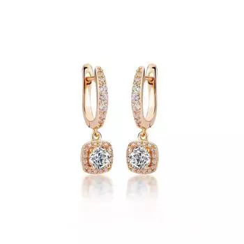 Серьги-клипсы из стерлингового серебра 925 пробы с квадратной огранкой и бриллиантами, доступные по цене, модные, универсальные, маленькие серьги 925