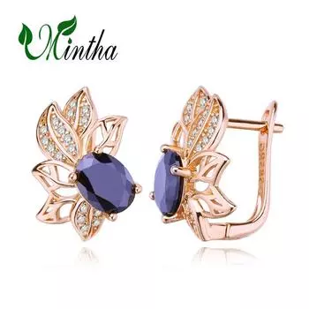 Серьги-клипсы MINTHA, модные модные украшения, серьги-капли с геометрическим фианитом для женщин, геометрические серьги A