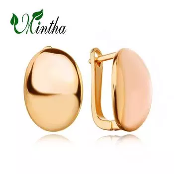Серьги-клипсы MINTHA, модные модные украшения, овальные серьги-гвоздики для женщин, серьги цвета розового золота A