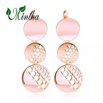 Серьги-клипсы MINTHA, модные серьги цвета розового золота, свадебные повседневные модные украшения, серьги-капли с геометрической формой для женщин, свадебные серьги с геометрической формой A