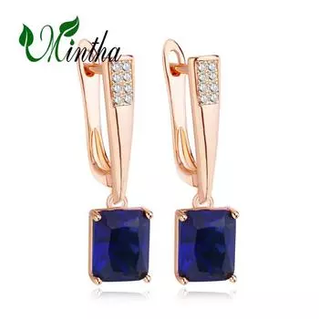 Серьги-клипсы MINTHA, модные серьги-клипсы цвета розового золота, свадебные повседневные модные украшения, серьги с кубическим цирконием для женщин, свадебные серьги-клипсы A