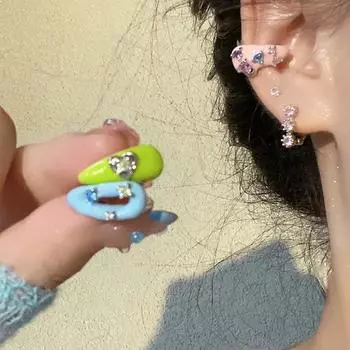 Серьги-клипсы с кисточками-бабочками в лесном стиле для девочек, индивидуальный дизайн без проколов в ушах, новые элегантные серьги-гвоздики премиум-класса