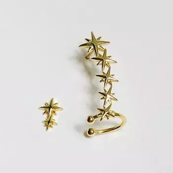 Серьги-клипсы в форме звезды в корейском стиле