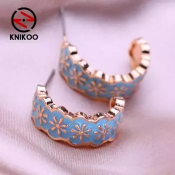 Серьги KNIKOO для женщин, модные серьги с цветком, ювелирные изделия для свадебной вечеринки, подарки, серьги A