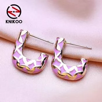 Серьги KNIKOO для женщин, модные серьги-кольца, ювелирные изделия для свадебной вечеринки, подарки, серьги A