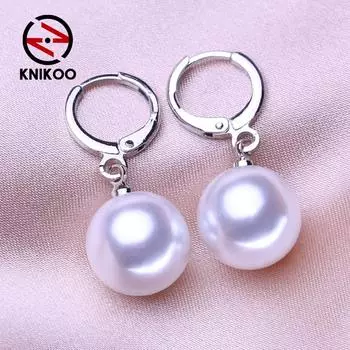 Серьги KNIKOO для женщин, модные жемчужные серьги, ювелирные изделия для свадьбы, вечеринки, клипсы, серьги, подарки золотой