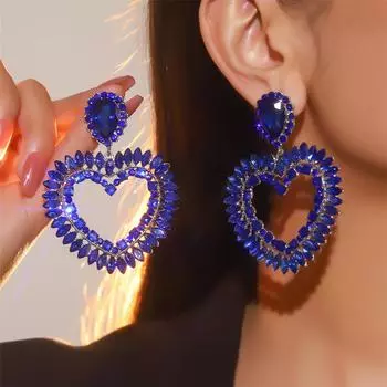 Серьги ко Дню святого Валентина, модные, цветные, женские, хрустальные, женские, персонализированные, преувеличенные серьги