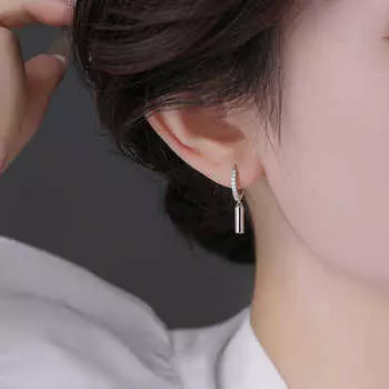 Серьги-кольца Anenjery геометрические цилиндрические для женщин новые уникальные аксессуары для темперамента ювелирные подарки белый