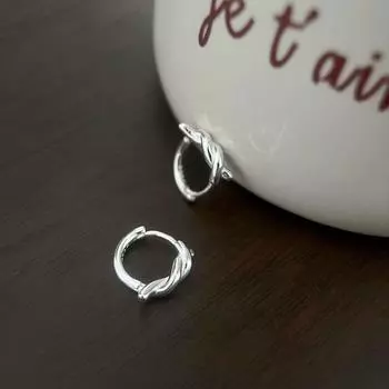 Серьги-кольца Anenjery с геометрическим узлом для женщин, модные простые серьги-кольца, ювелирные изделия, подарки белый