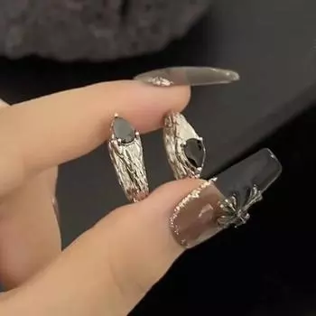 Серьги-кольца Anenjery Zircon Geometric Snake Hoop, персонализированные, модные, хип-хоп, универсальные, простые, ретро, серьги, ювелирные изделия, подарки белый