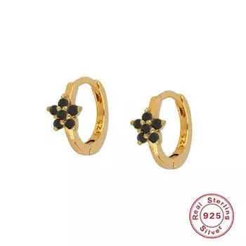 Серьги-кольца Canner из стерлингового серебра 925 пробы для женщин, украшения для пирсинга со звездами и цирконом