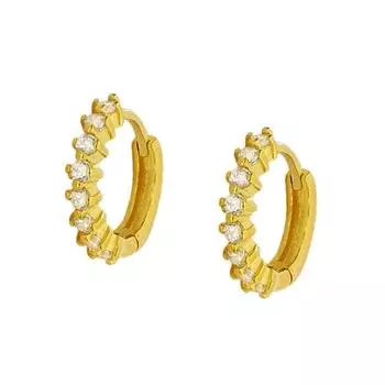 Серьги-кольца Canner из стерлингового серебра 925 пробы для женщин, ювелирные изделия для пирсинга с золотым цирконом