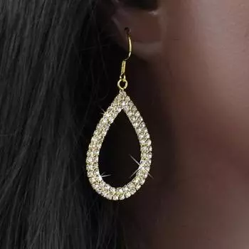 Серьги-кольца декоративные удобные изысканные серьги-капли для фестиваля серебряный