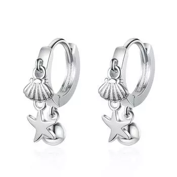 Серьги-кольца из 100% стерлингового серебра 925 пробы с жемчугом Seastar, ювелирный подарок для школьных девочек, подарок для дочери DS524 золотой