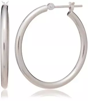 Серьги-кольца из белого золота K10 x [Stella.J] stellar.J (2мм 25мм) PG_0023D_-01 розовый